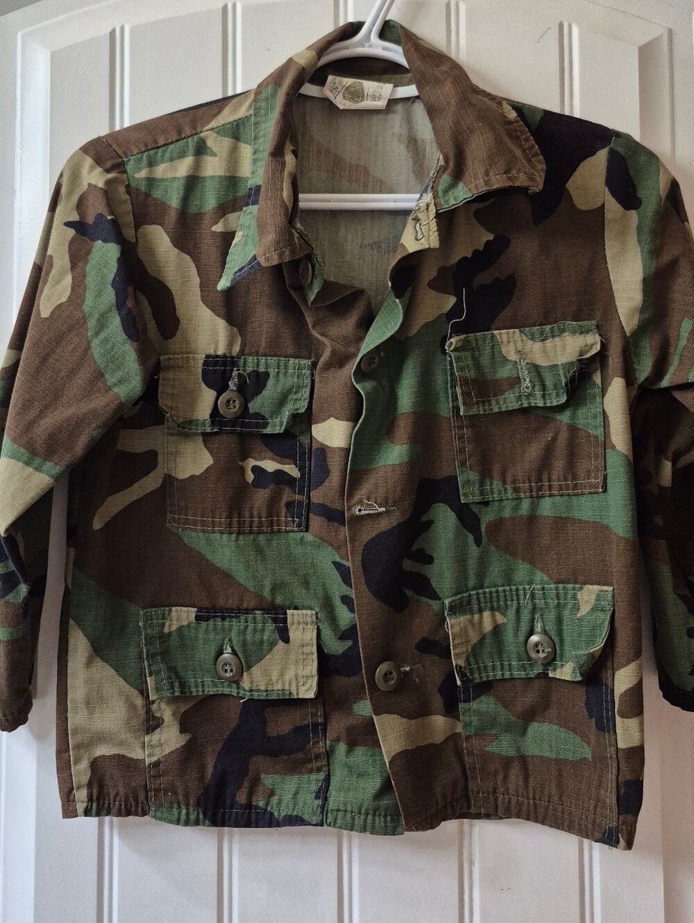 Authentic Boys Vintage G.I. Juniors Military camouflage shirt-jacket Sz Sm (4-6)